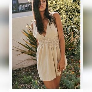 Free People Cream Mini Dress
